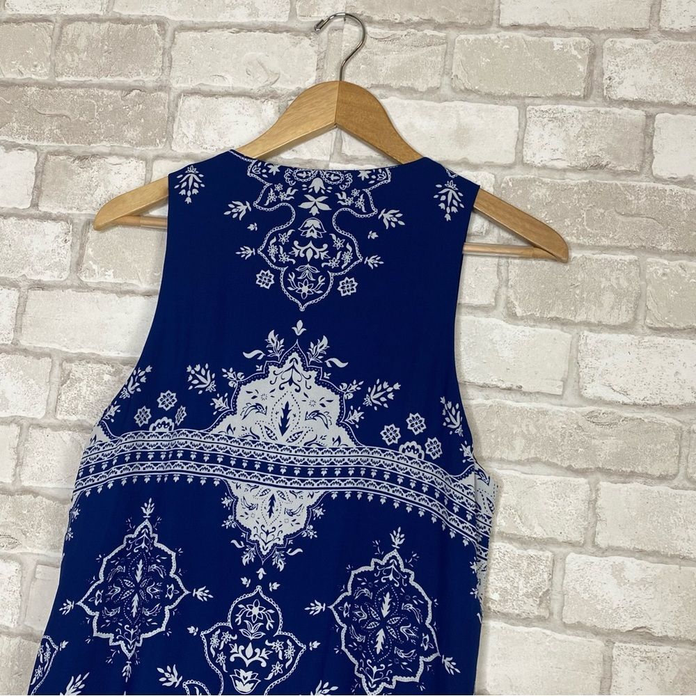 Lovers + Friends Blue & White Sleeveless Temple Dress Size M - Picture 12 of 16